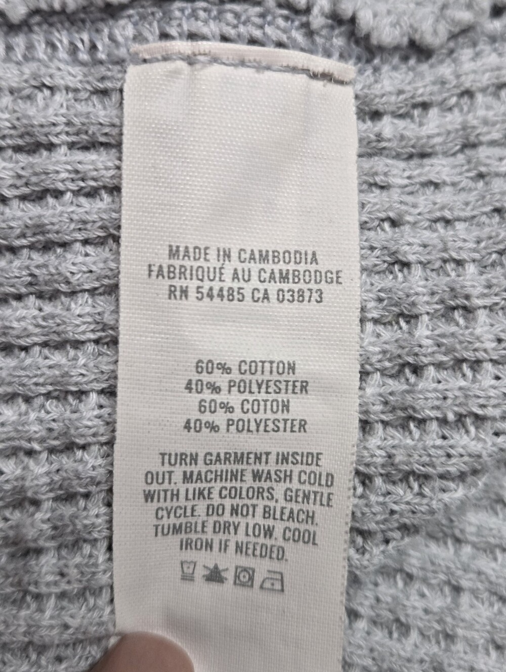 aerie Light Gray Waffle-Knit V-Neck Pullover Drop Shoulder Size M - Picture 5 of 6